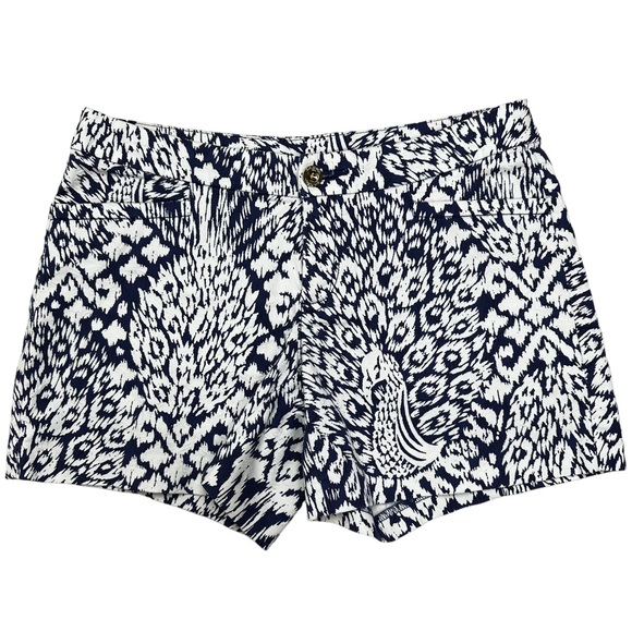 Lilly Pulitzer Kelly Shorts Size 4 Bright Navy Pineapple Party Coastal Beach - Picture 2 of 10